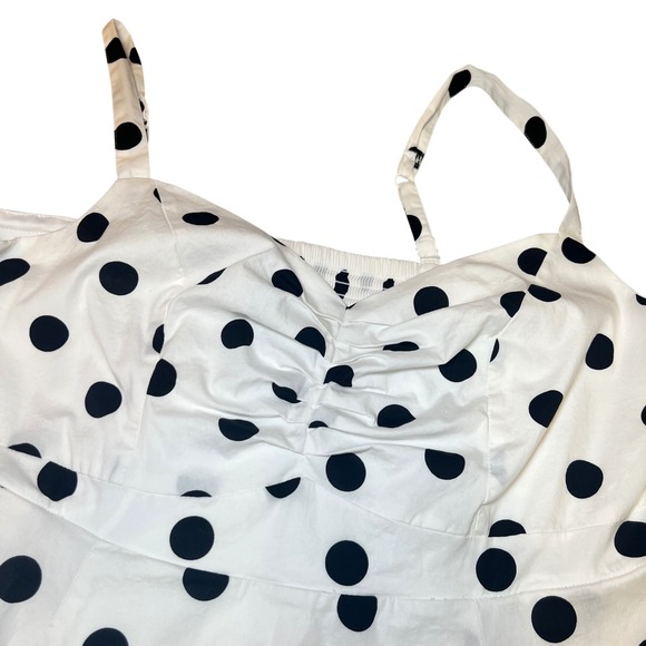 Torrid Size 3 Plus Size 3X White Black Polka Dot Sundress Sweetheart Fit & Flare - Picture 14 of 14